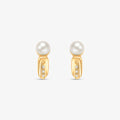 Brinco com Pérola e Diamantes em Ouro Amarelo 18K