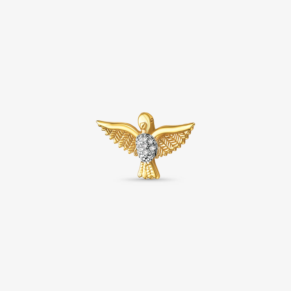 Pingente Divino Espírito Santo com Diamantes Naturais em Ouro Amarelo 18K