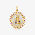 Pingente N.Sra Aparecida com Pedras em Ouro Amarelo 18K