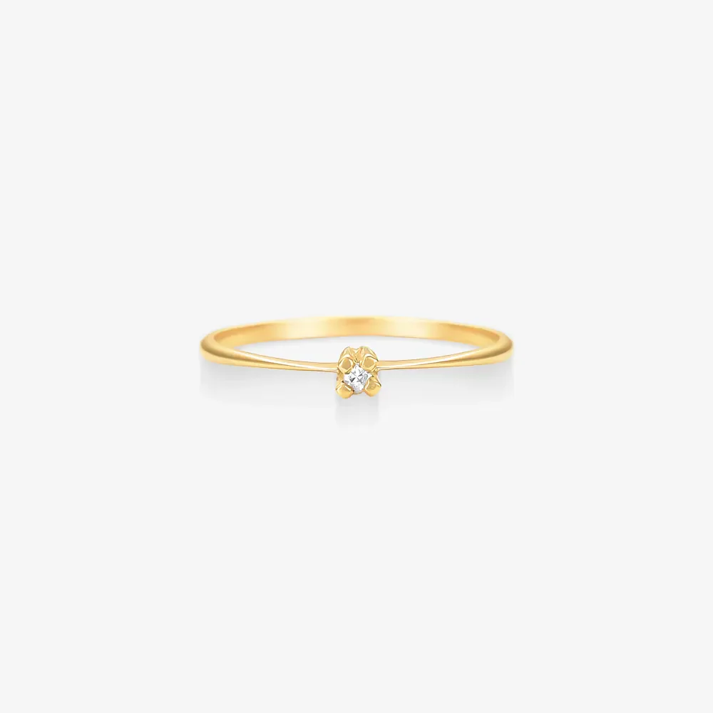 Anel Solitário One em Ouro Amarelo 18K com Diamante 0,02CT