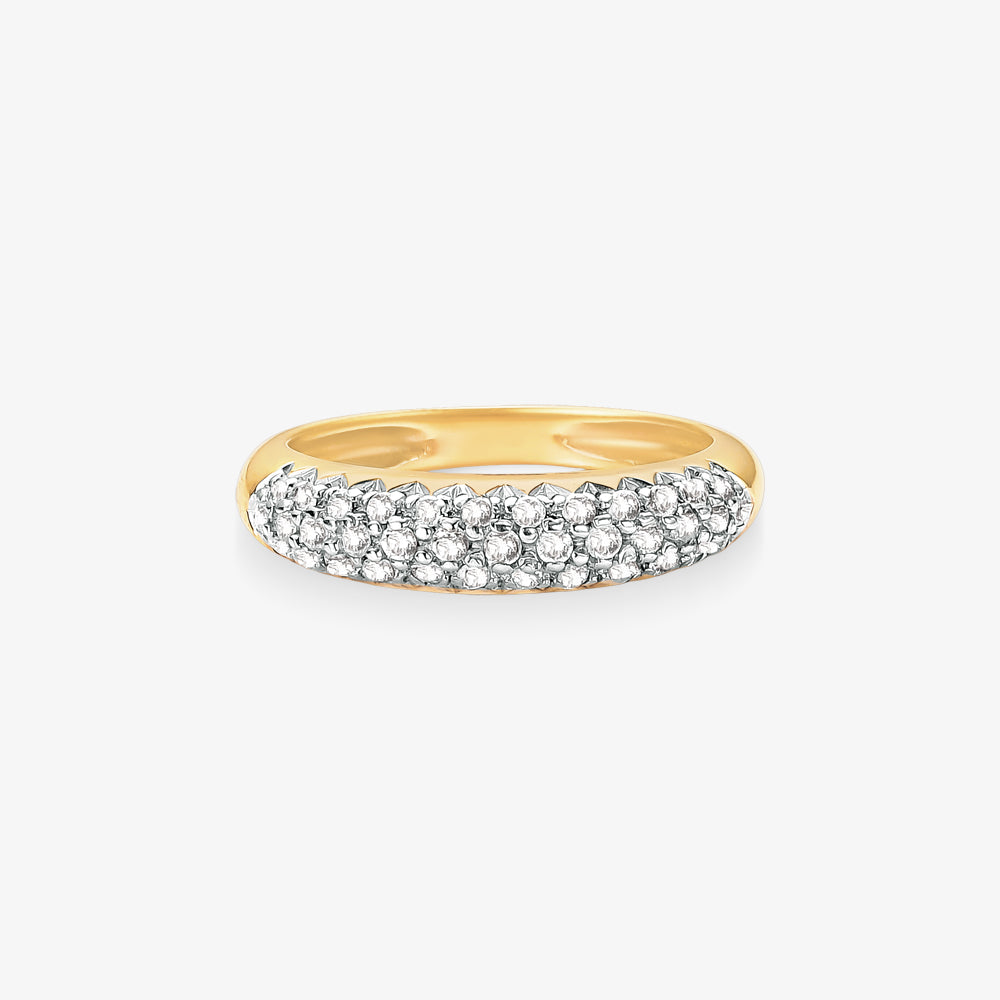 Anel Pavê com Diamantes em Ouro Amarelo 18K