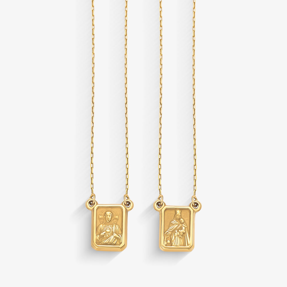 Escapulário Sagrado Coração Cartier Cadeado em Ouro Amarelo 18K