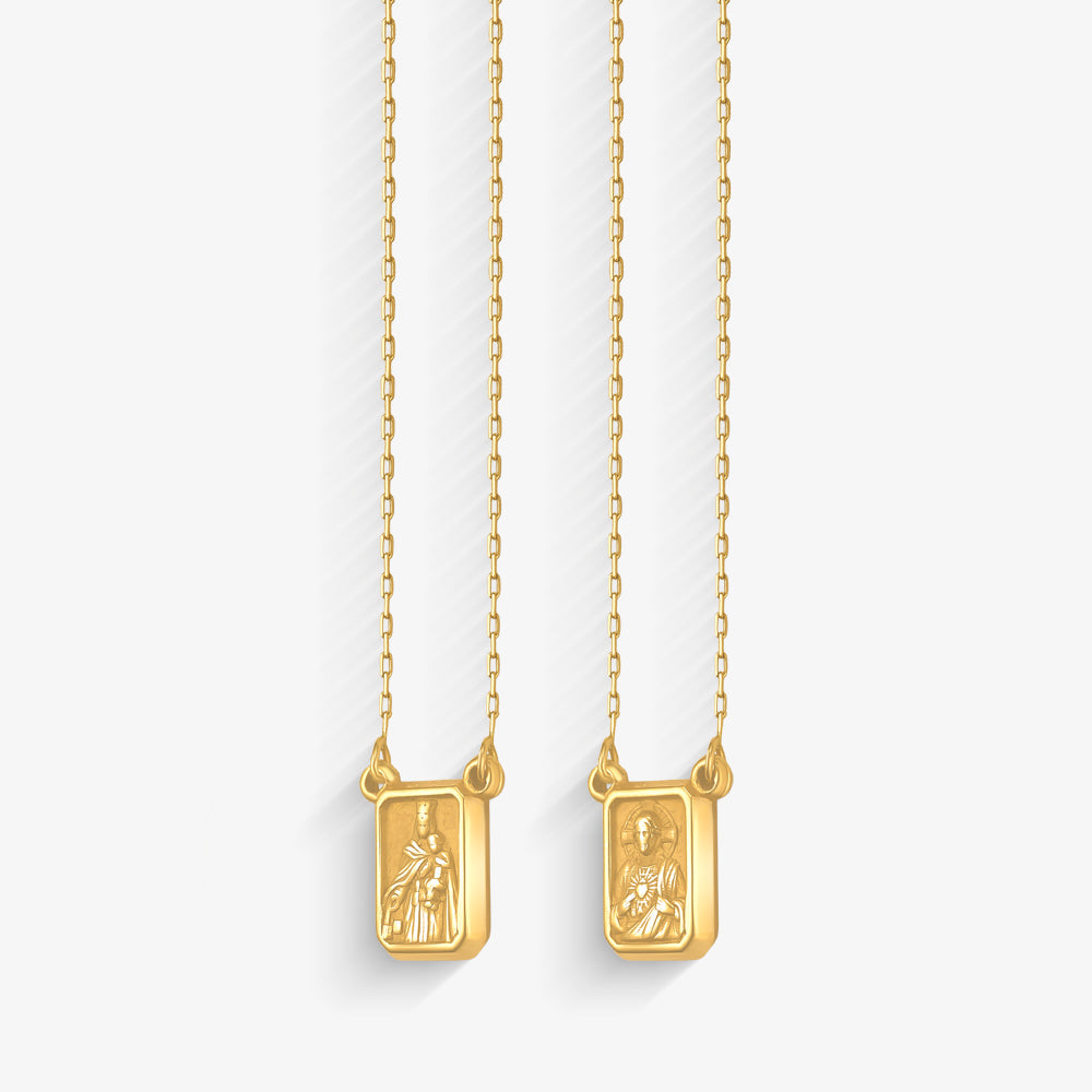 Escapulário Sagrado Coração Cartier Cadeado em Ouro Amarelo 18K
