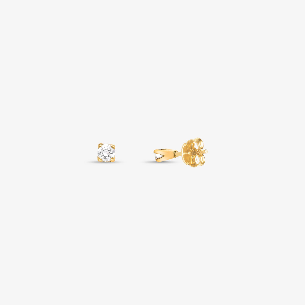 Brinco Ponto de Luz em Ouro Branco 18K