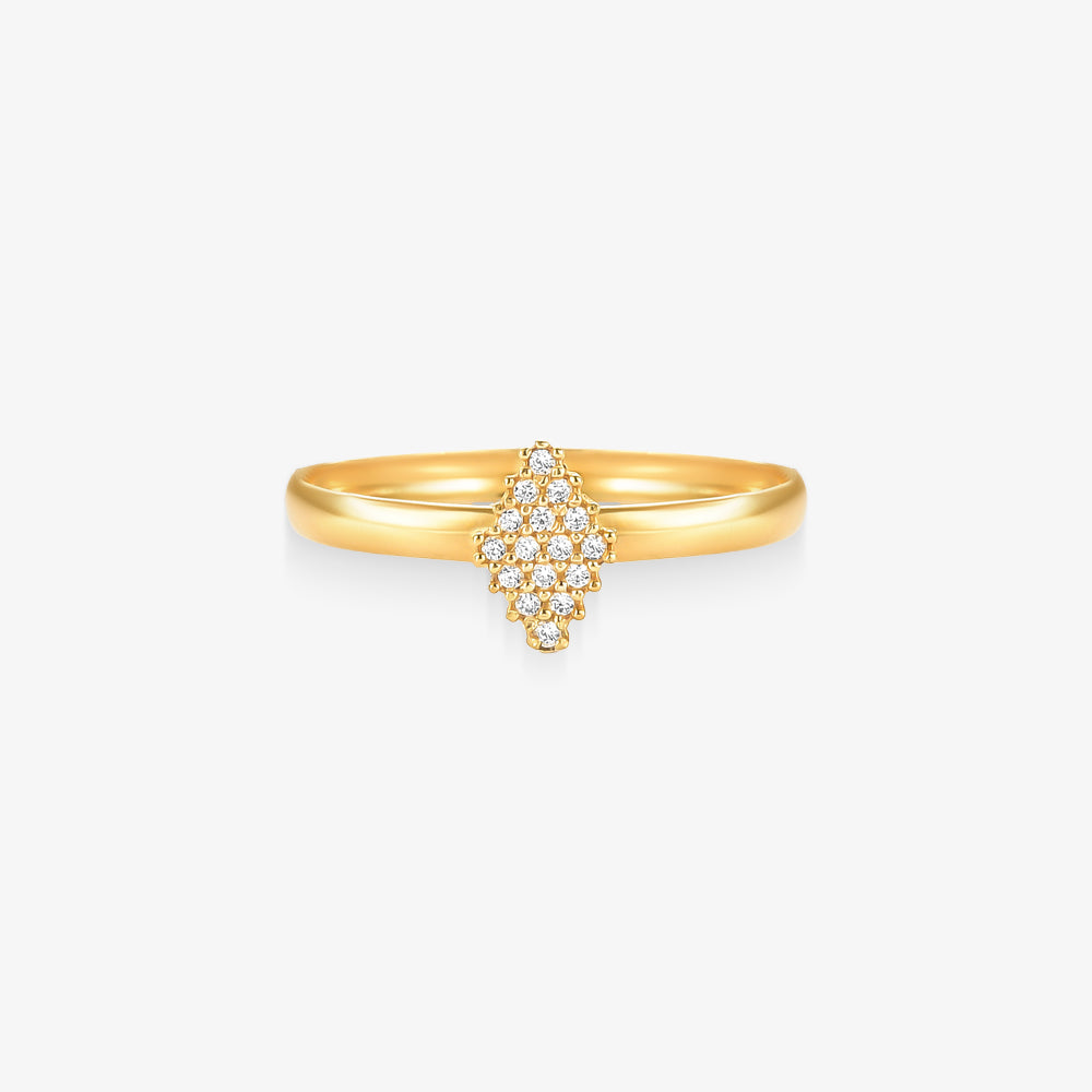 Anel Chuveiro Navete em Ouro Amarelo 18k