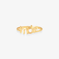Anel Escrita Mãe em Ouro Amarelo 18K