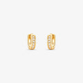 Brinco Argola P com Pedras em Ouro Amarelo 18K