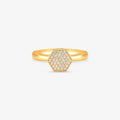 Anel Chuveiro Sextavado em Ouro Amarelo 18K