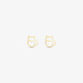 Brinco Baby Contorno Gatinho em Ouro Amarelo 18K