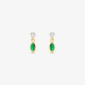 Brinco Baby Pendente com Pedra Navete em Ouro Amarelo 18K