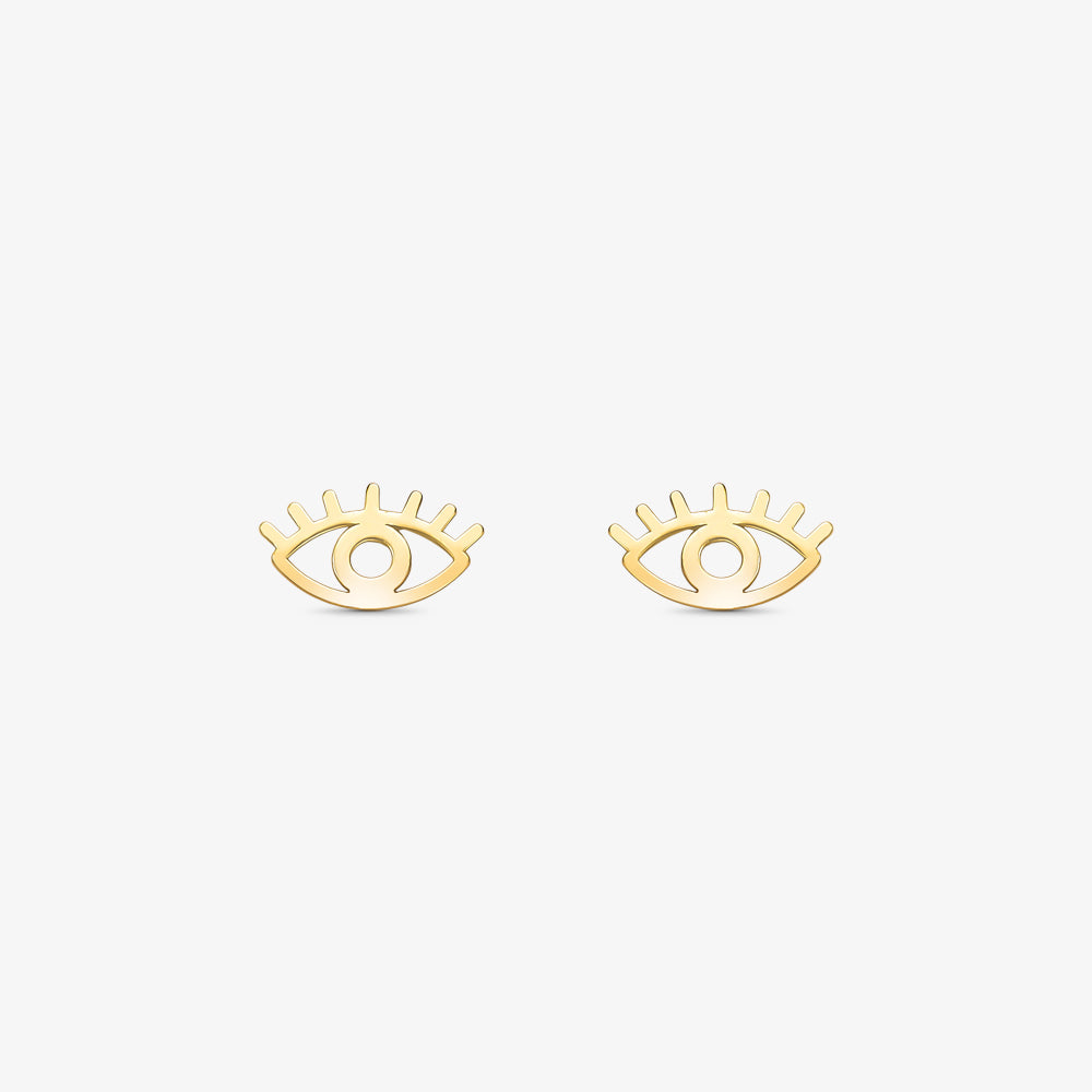 Brinco Baby Olho Grego em Ouro Amarelo 18K