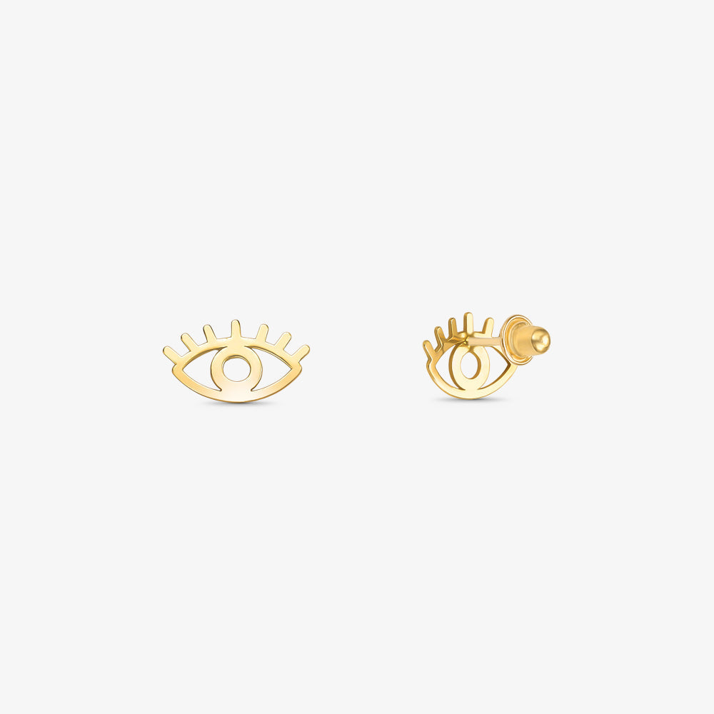 Brinco Baby Olho Grego em Ouro Amarelo 18K