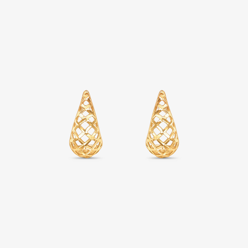 Brinco Vazado Gota em Ouro Amarelo 18K