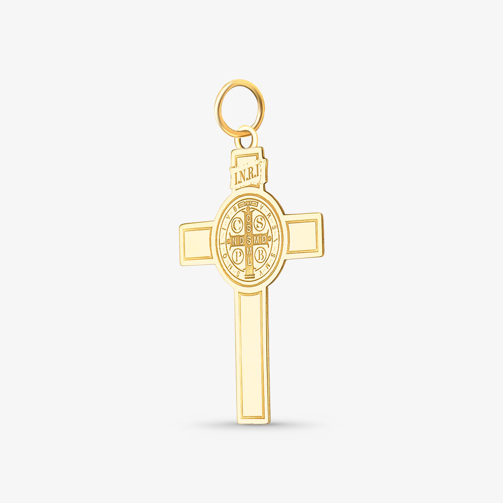 Pingente Cruz São Bento em Ouro Amarelo 18K