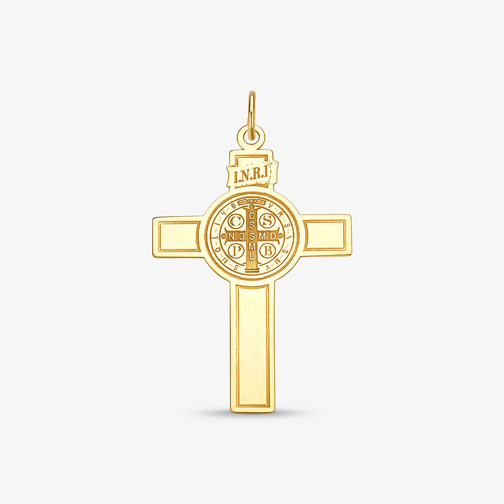 Pingente Cruz São Bento em Ouro Amarelo 18K