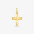 Pingente Cruz Trabalhada Média em Ouro Amarelo 18K