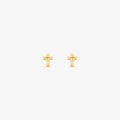 Brinco Mini Cruz em Ouro Amarelo 18K