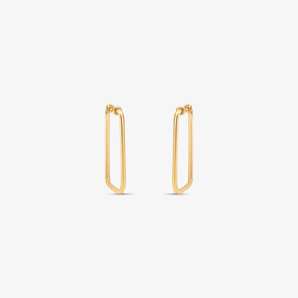 Brinco Argola Quadrada Fio Redondo em Ouro Amarelo 18K