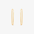 Brinco Argola Retangular e Fio Quadrado em Ouro Amarelo 18K