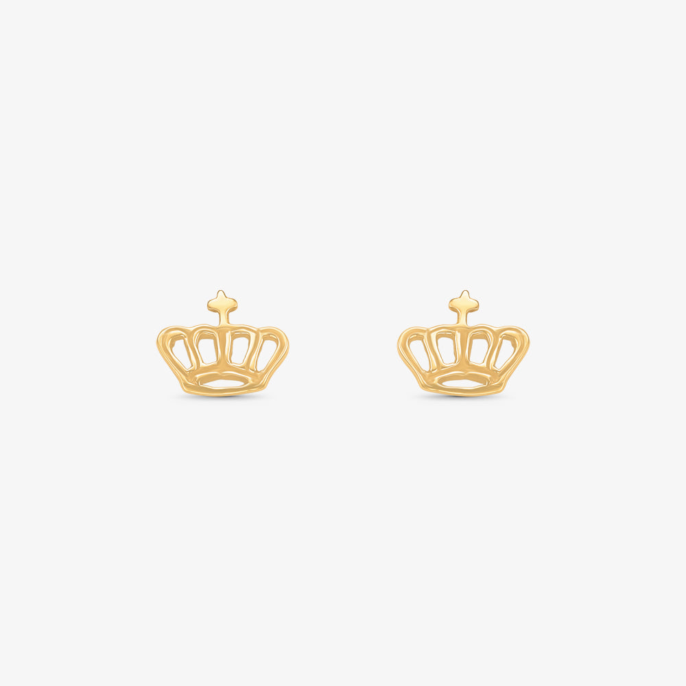 Brinco Coroa em Ouro Amarelo 18K