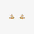 Brinco Trevo com Pedras em Ouro Amarelo 18K