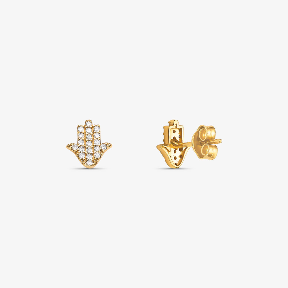Brinco Mão de Fátima em Ouro Amarelo 18K