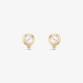 Brinco com Pérola Natural e Diamantes em Ouro Amarelo 18K