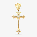 Pingente Cruz com Diamantes em Ouro Amarelo 18K