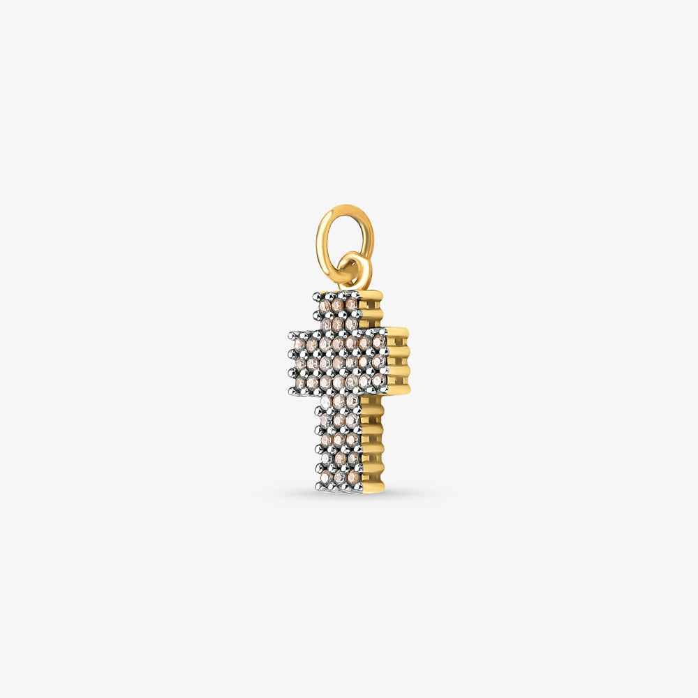 Pingente Cruz com Pedras em Ouro Amarelo 18K