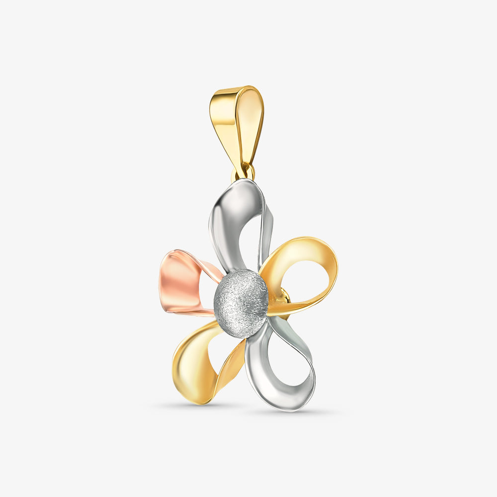 Pingente Lotus Tricolor em Ouro 18K
