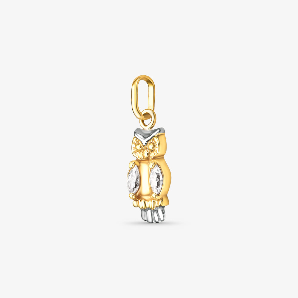 Pingente Coruja com Pedra em Ouro Amarelo 18K