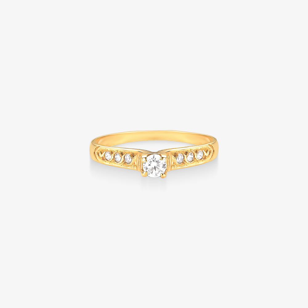 Anel Solitário Classic em Ouro Amarelo 18K