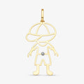Pingente Menino com Boné em Ouro Amarelo 18K