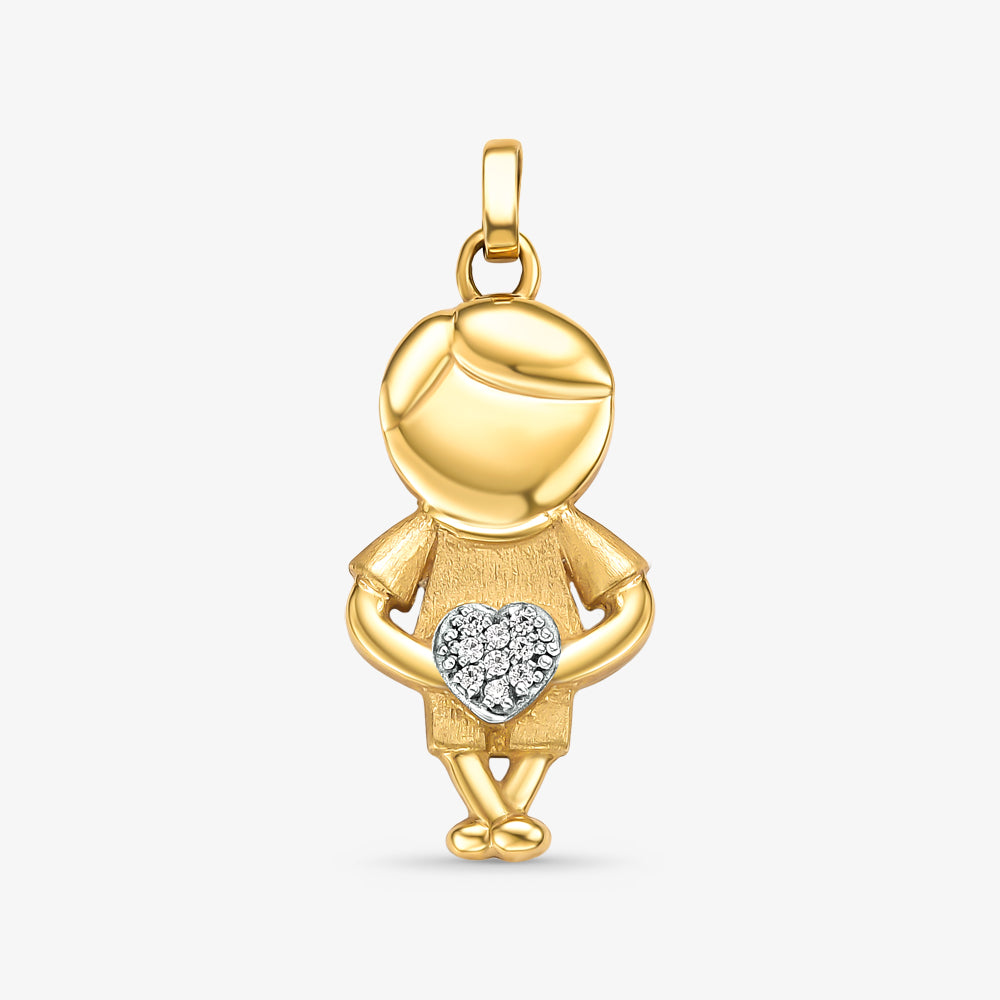 Pingente Menino Grande em Ouro Amarelo 18K