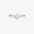 Anel Solitário Clássico com Diamante em Ouro Branco 18K
