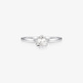 Anel Solitário Coração com Diamante em Ouro Branco  18K