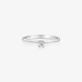 Anel Solitário Laços com Diamante em Ouro Branco 18K