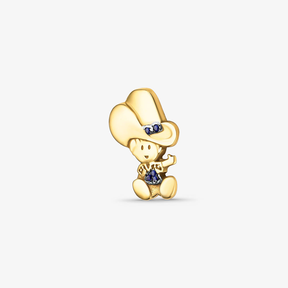 Pingente Baby Chapéu com Pedras em Ouro Amarelo 18K