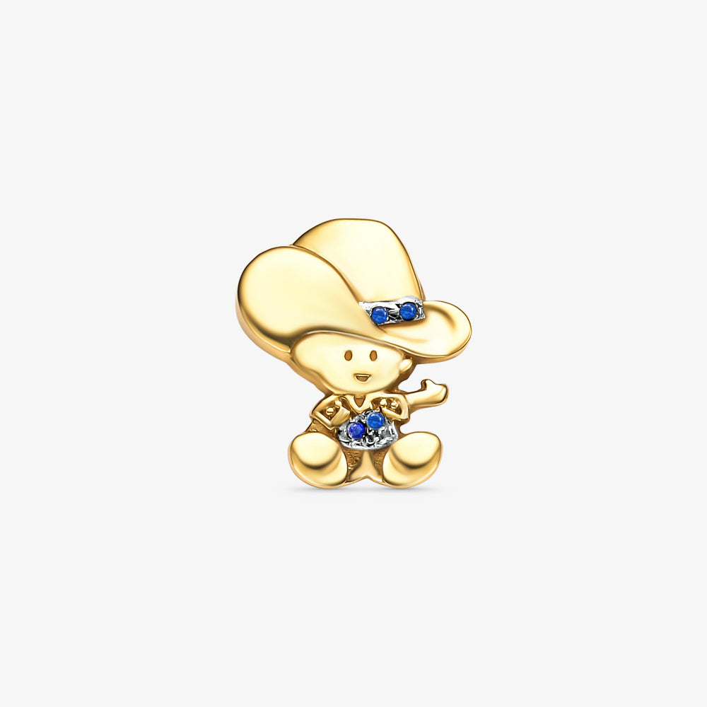 Pingente Baby Chapéu com Pedras em Ouro Amarelo 18K