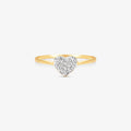 Anel Coração com Diamantes em Ouro Amarelo 18K