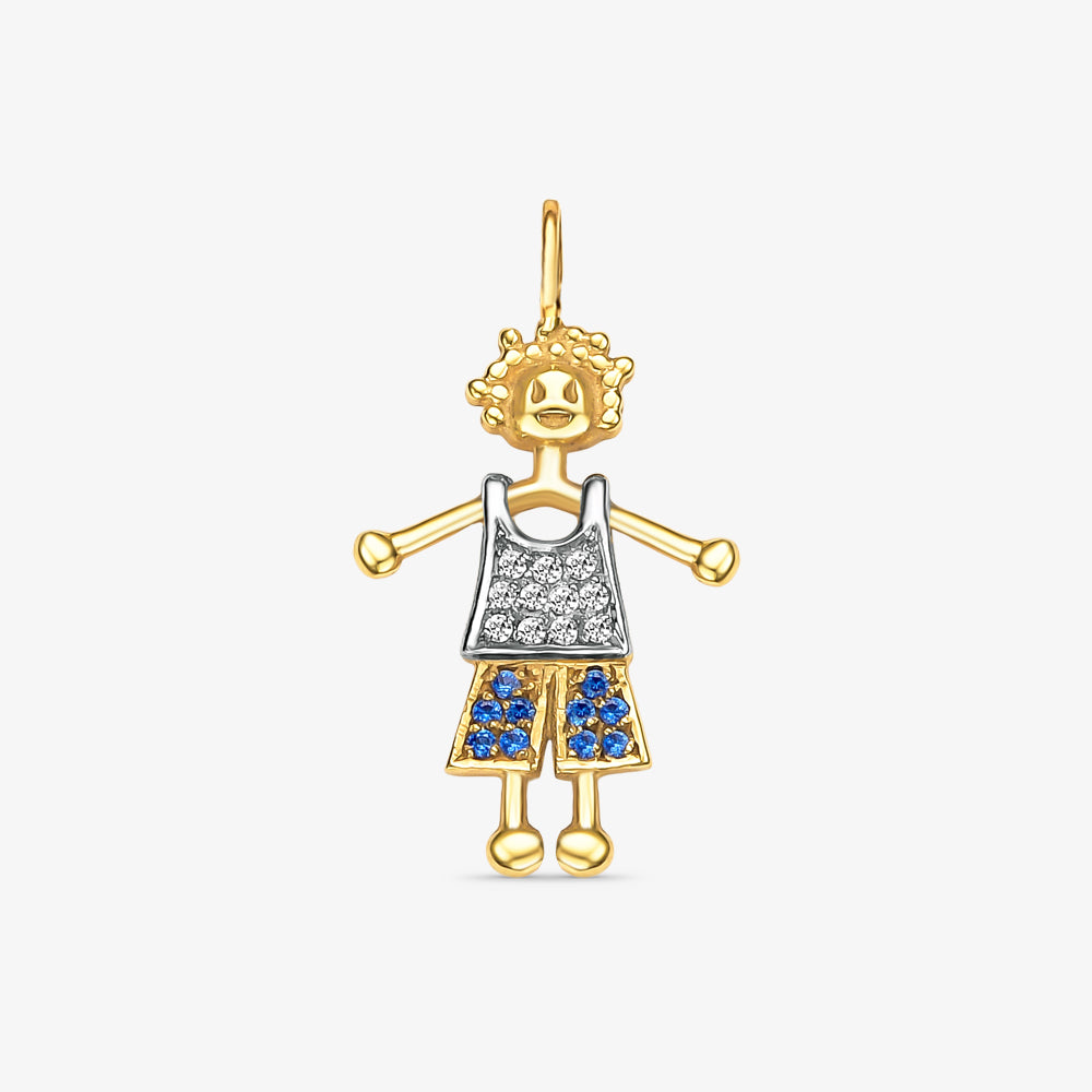 Pingente Menino com Pedra em Ouro Amarelo 18K