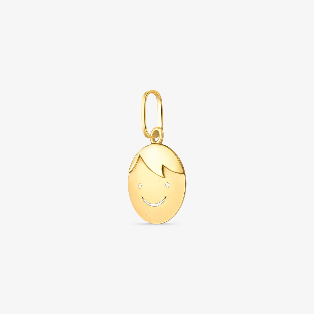 Pingente Face Menino Médio em Ouro Amarelo 18K