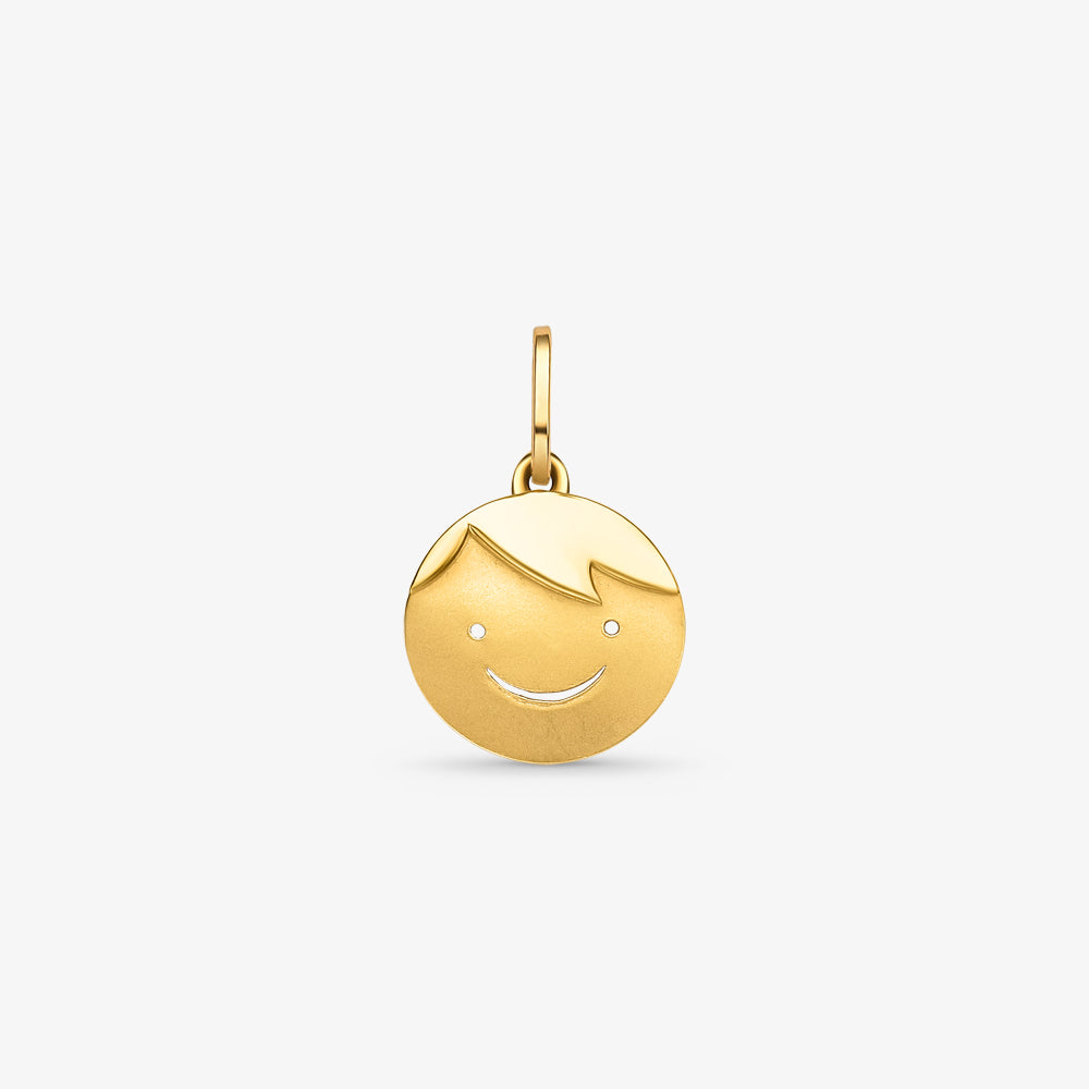 Pingente Face Menino Médio em Ouro Amarelo 18K