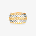 Anel Estamparia Vazado Tricolor em Ouro 18K