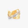 Anel Estamparia Bicolor em Ouro 18K