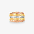 Anel  FIN Estamparia Tricolor em Ouro 18K