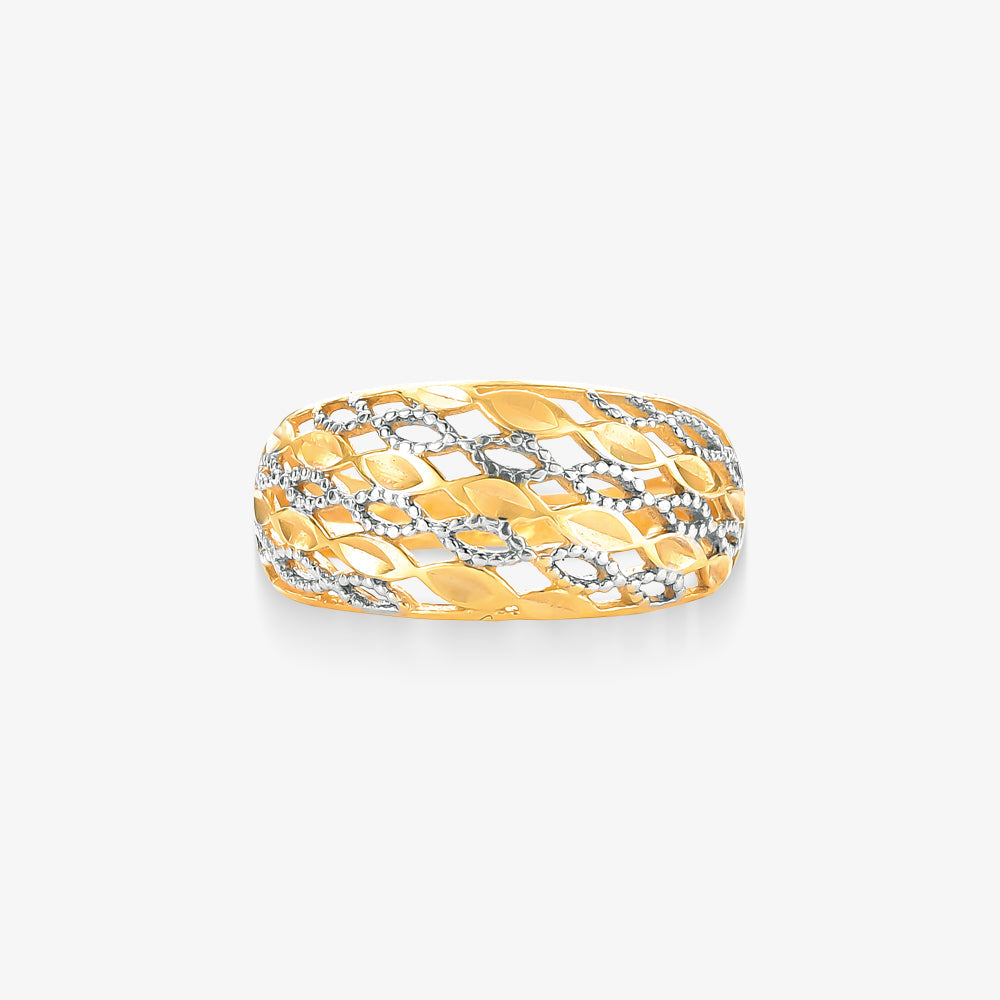 Anel For Estamparia Bicolor em Ouro 18K