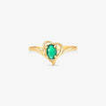 Anel com Esmeralda Natural em Ouro Amarelo 18K