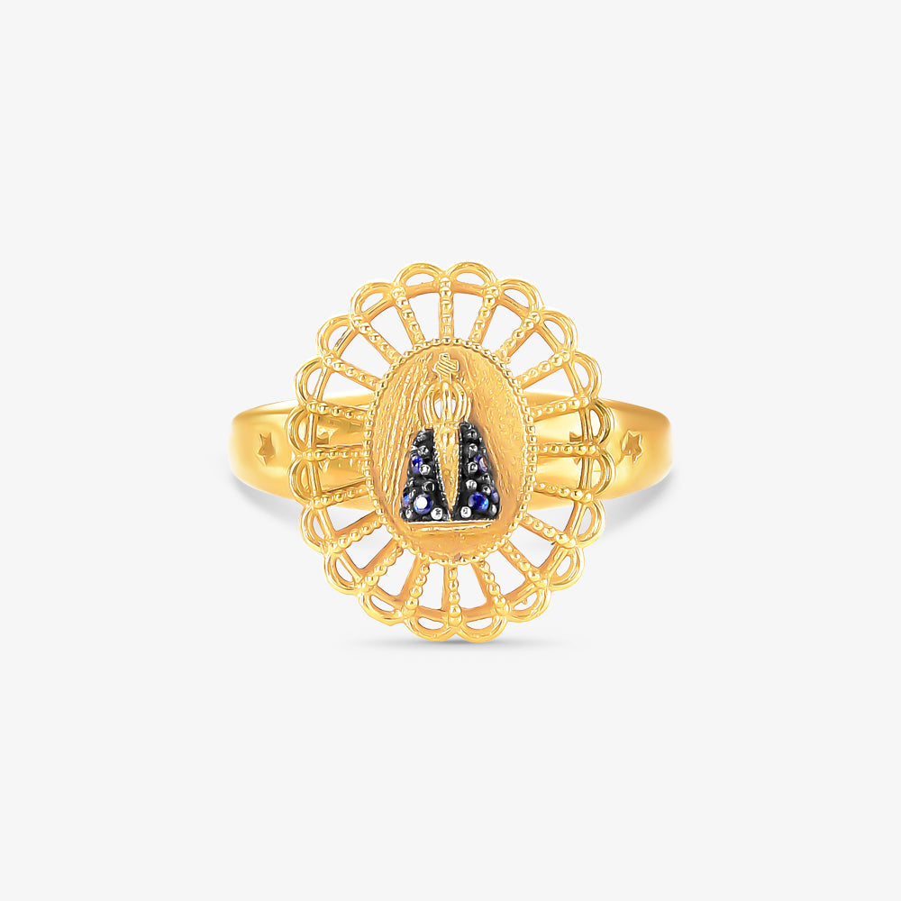 Anel N.Sra. Aparecida em Ouro Amarelo 18K