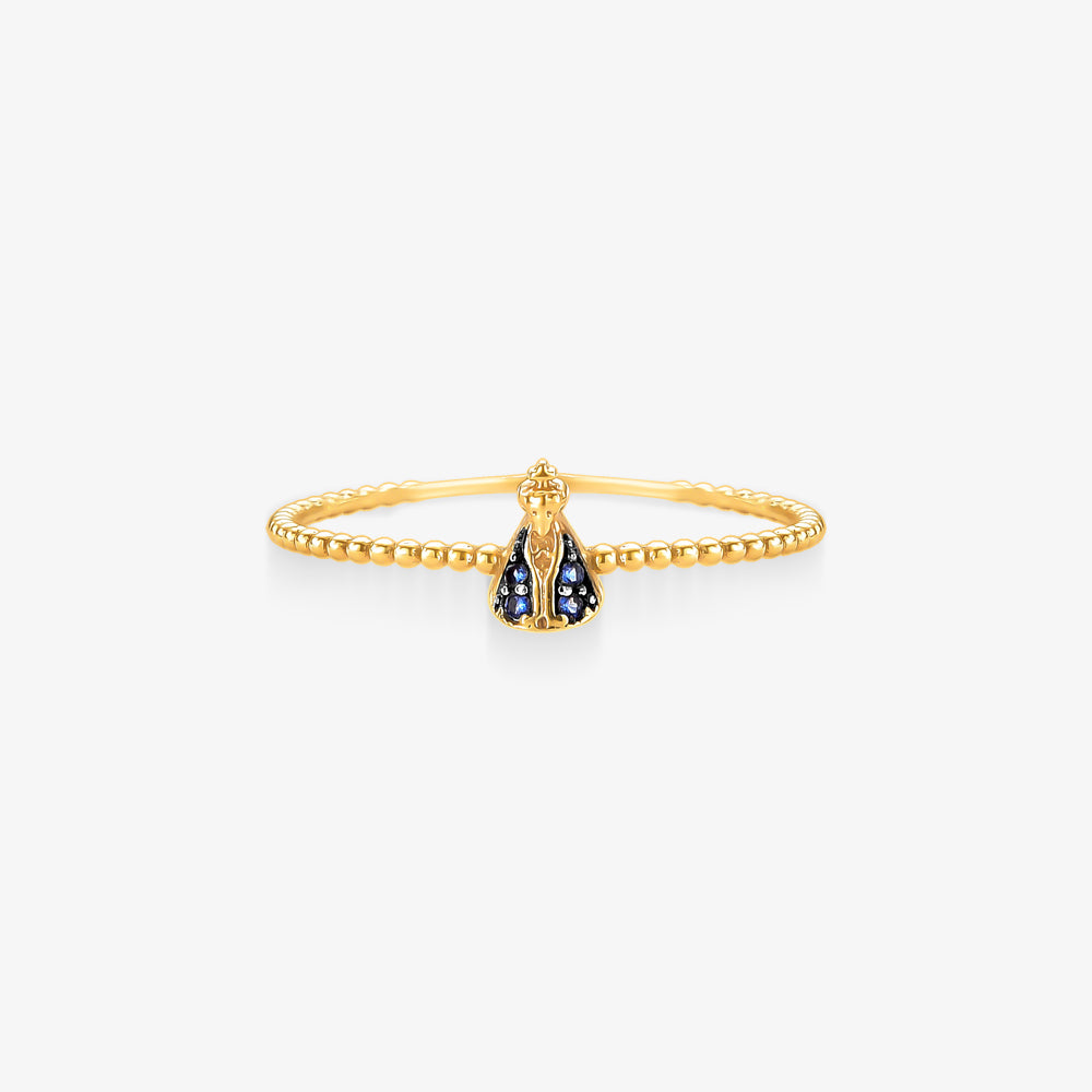 Anel Laser N.Sra.  Aparecida em Ouro Amarelo 18K